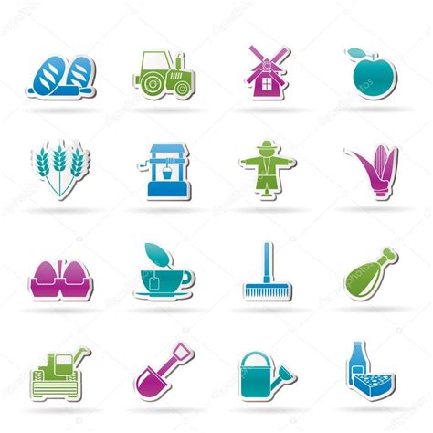 Iconos de agricultura y agricultura vector gráfico vectorial stoyanh