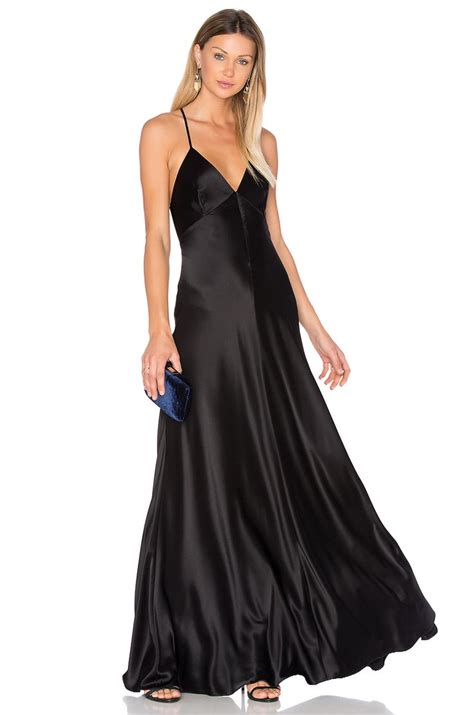 Jill Jill Stuart Satin Slip Gown In Black Modesens Silk Evening