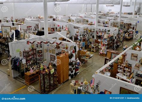 Indoor Flea Market With Individual Stalls Editorial Photo Image Of