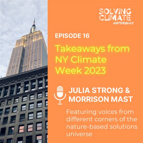 Episode 16 Takeaways From Ny Climate Week 2023 — Solving Climate