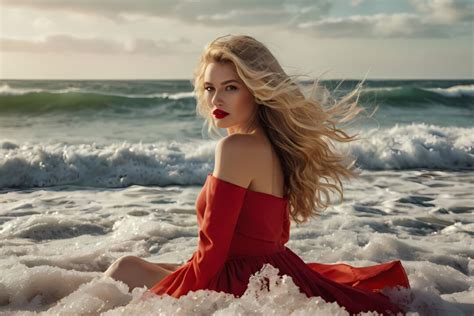 Blonde Model Beach Ocean AI Model Female Model Woman Woman Model Woman Cover Model AI