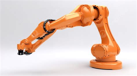 Un Brazo Robot Naranja Sobre Un Fondo Blanco Blanco 3d Rendering Brazo