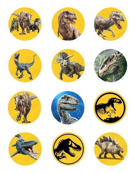 Jurassic Park Dinosaur Edible Cake Cupcake Toppers Dinosaur