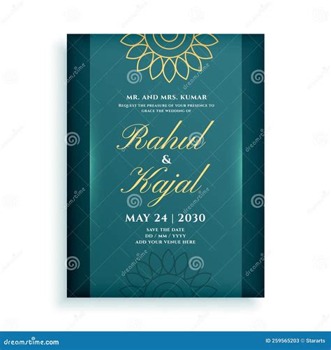 Premium Indian Traditional Wedding Card Template Design Stock