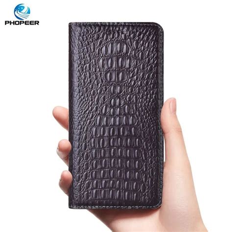 Crocodile Pattern Genuine Leather Case For Iphone 14 Pro Max I14 Plus Flip Cover