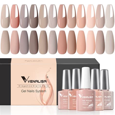 Amazon VENALISA Gel Nail Polish Set 12 Pcs 7 5ml Nude Gel