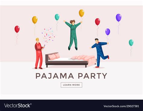 Pajama Party Web Banner Template Overnight Vector Image