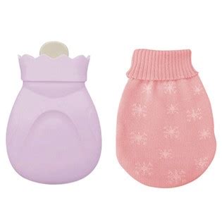 Ml Silicone Hot Water Bag With Knitted Cover Light Purple