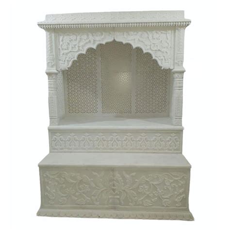 Indoor Rectangle Carved White Marble Temple For Home Size X X Ft