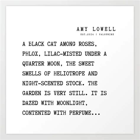 3 Amy Lowell Poems Quotes The Imagist 210815 A Black Cat Among Roses