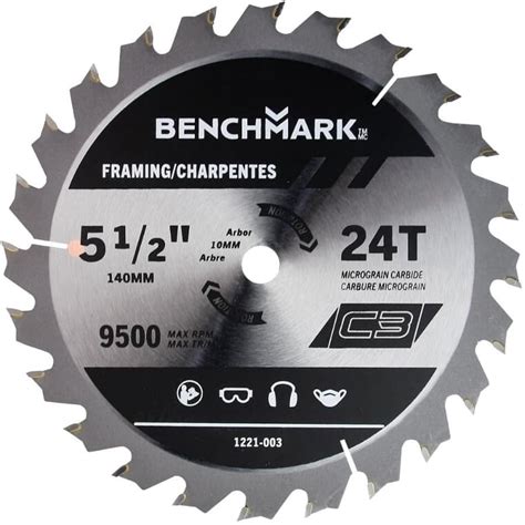 Benchmark 5 12 24 Tooth Carbide Circular Saw Blade Home Hardware