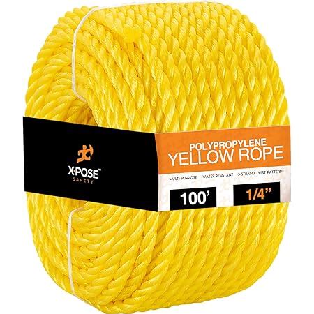 Amazon Yellow Twisted Polypropylene Rope 1 4 Floating Poly Pro