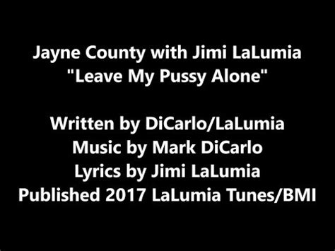 Jayne County Leave My Pussy Alone Releases Discogs