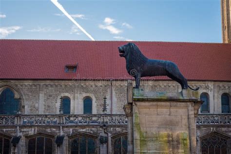 Brunswick Lion Braunschweiger Lowe Monument At Burgplatz Castle Square