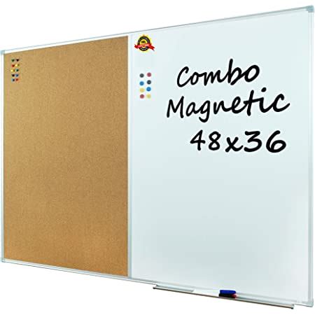 Amazon Basics Combo Magnetic Whiteboard Dry Erase Board Cork Board 36