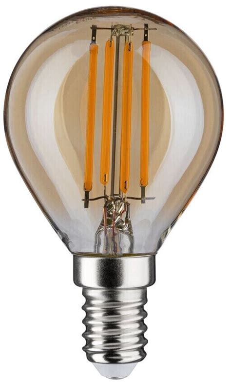 Paulmann LED Filament Tropfen P45 E14 4 7W 2500K 430lm Dimmbar Goldglas