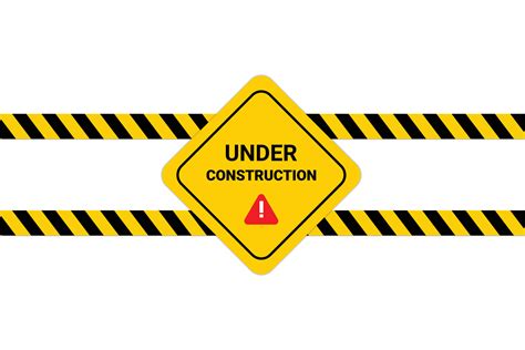 Realistic Sign Under Construction Yellow Vector 14571996 Vector Art At