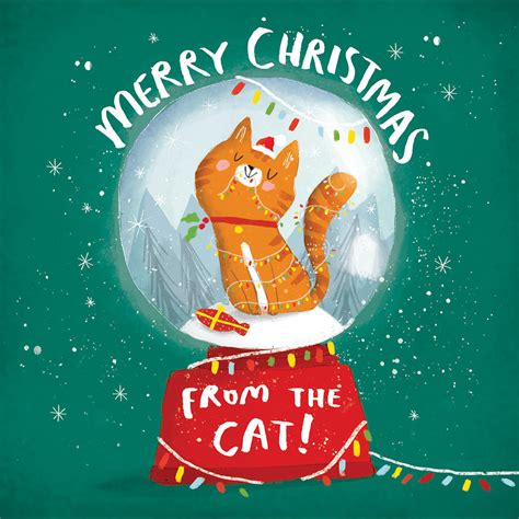 Merry Christmas From The Cat Christmas Card Cards