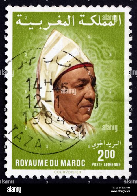 Morocco Circa A Stamp Printed In Morocco Shows Hassan Ii King