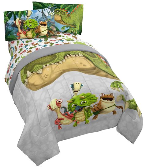 Gigantosaurus Dinosaur Kids 4 Piece Twin Bed Set 100 Microfiber Grey