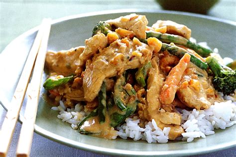 Thai Red Curry Chicken And Vegetable Stir Fry