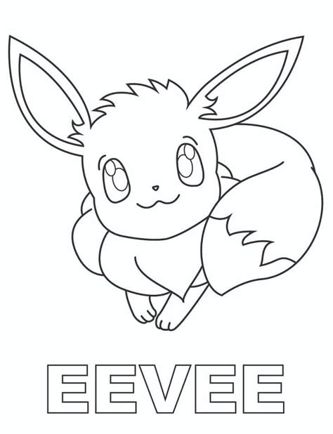 Fofo Eevee Sorrindo Para Colorir Imprimir E Desenhar Colorir Me