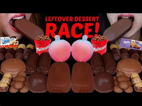 Asmr Leftover Dessert Race Giant Bubbly Chocolate Big Maltesers Ice