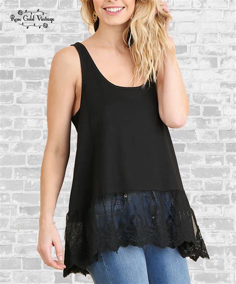 Lace Trim Extender Tank Black Tank Top Sewing Pattern Top Sewing