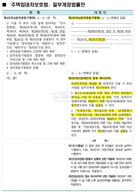 체납 제시의무 등전세사기 방지법 국회 통과 법률저널