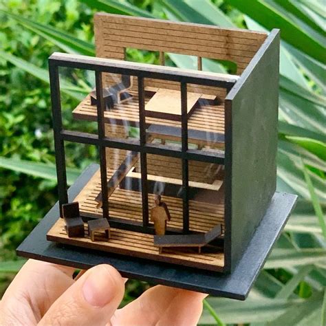 DIY Modern Mini House Kit Miniature Tiny House Model Micro Etsy In