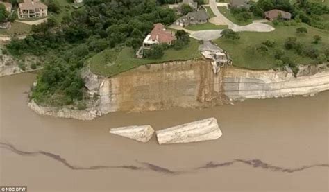 Cliff Where Mansion Was Burned Down Last Summer Collapses Into Texas