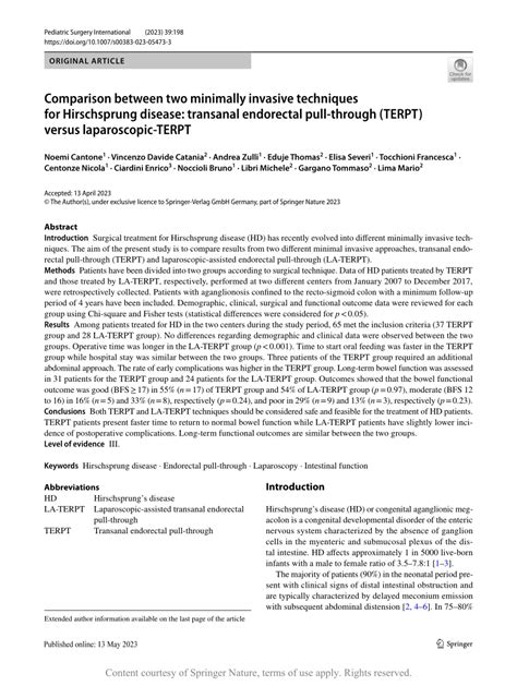 Comparison Between Two Minimally Invasive Techniques For Hirschsprung