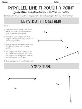 Constructions Practice - Constructing a Line Parallel Through A Point ...