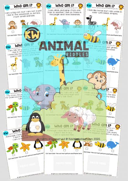 Animal Riddle Activity Worksheet