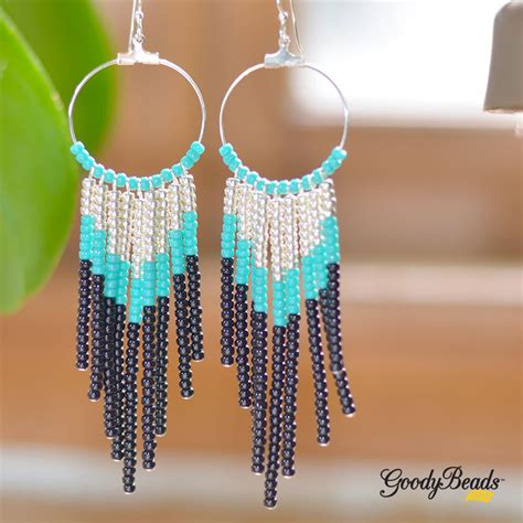 Diy Beaded Fringe Earrings With Seed Beads