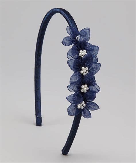 Take A Look At This Navy Blue Blossom Headband On Zulily Today Diy Hair Accessories Hair