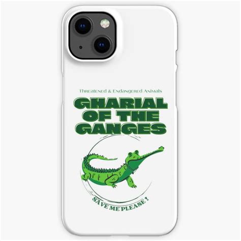 A White Phone Case With An Alligator On The Front And Green Lettering