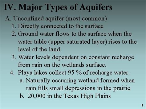 Aquifers and Springs I What is an Aquifer