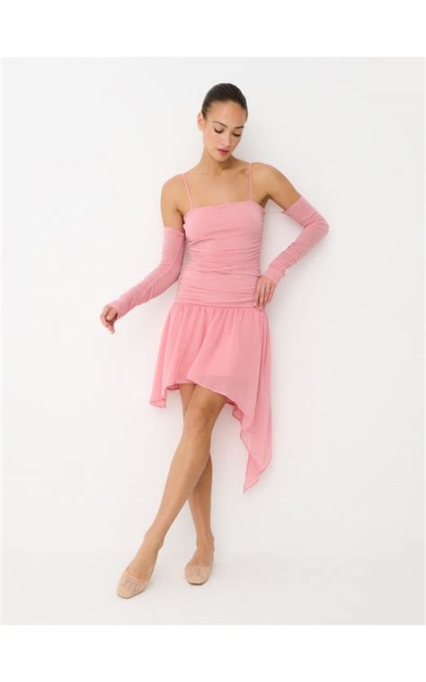 Vestido Mini Con Bajo Asim Trico Color Rosa Mohito Bx X