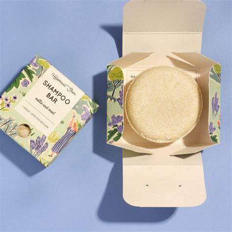 Shampoo Bar Nettle Mint Plastic Free Packed Helemaalshea