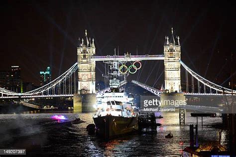 Tower Bridge Olympic Light Show Photos and Premium High Res Pictures ...