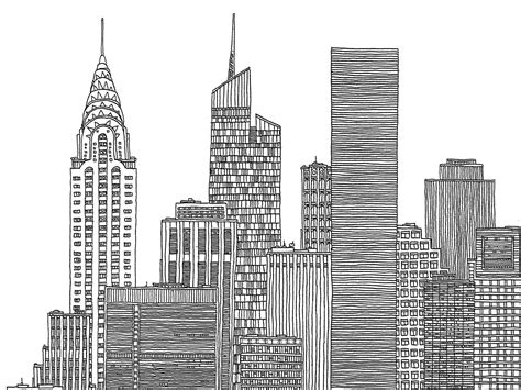Pin by Klinta Ozolniece on x | Skyline drawing, City sketch, Landscape ...