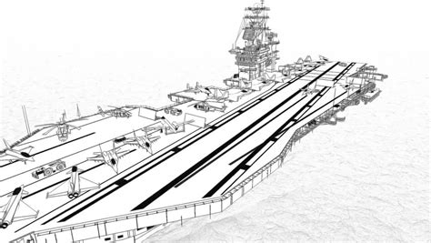 Aircraft Carrier Sketch at PaintingValley.com | Explore collection of ...