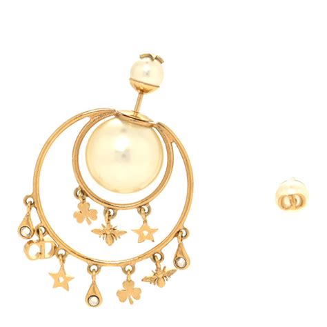 CHRISTIAN DIOR Pearl Mise En Dior Tribal Hoop Earrings 1372996