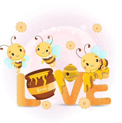 Premium Vector Lovely Honey Bee Vector