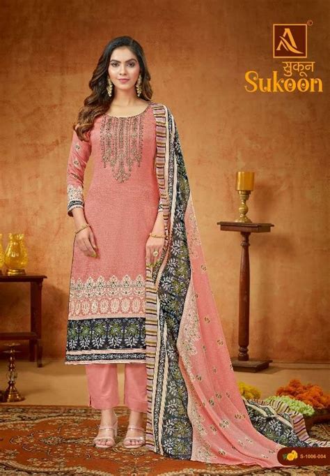 Alok Suits Sukoon Pure Zam Print With Fancy Embroidery Swarovski