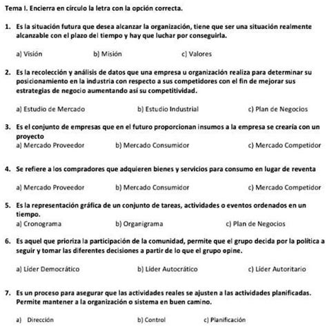 SOLVED Encierra En Circulo La Respuesta Correcta Tema Encierra En