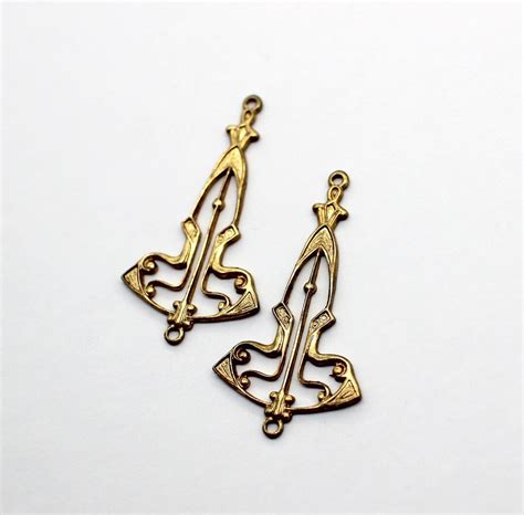 Unusual Oxidized Brass Ornate Victorian Elaborate Art Deco Earring ...