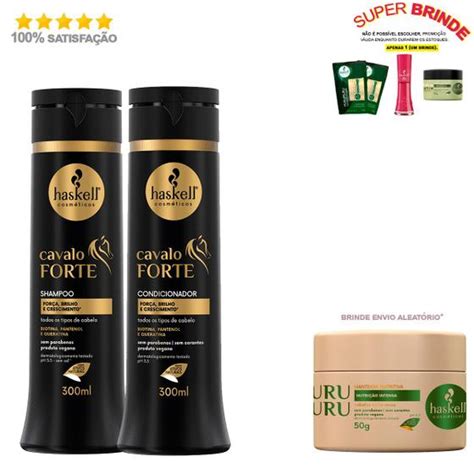 Haskell Cavalo Forte Kit Shampoo E Condicionador Cresce Cabelo Ml