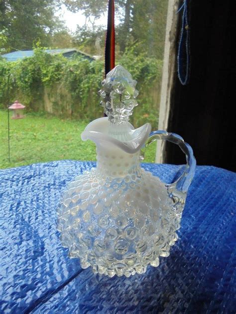 Fenton Glass French Opalescent Hobnail Cruet 1948 Original Stopper 2041464352